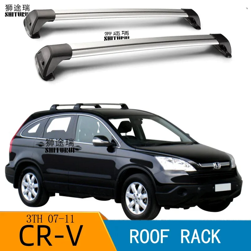 2 pcs For Honda CR-V 3TH SUV 2007-2011CRV 2008 2009 2010  Fixed poin roof rack roof bar car special aluminum alloy belt lock Led