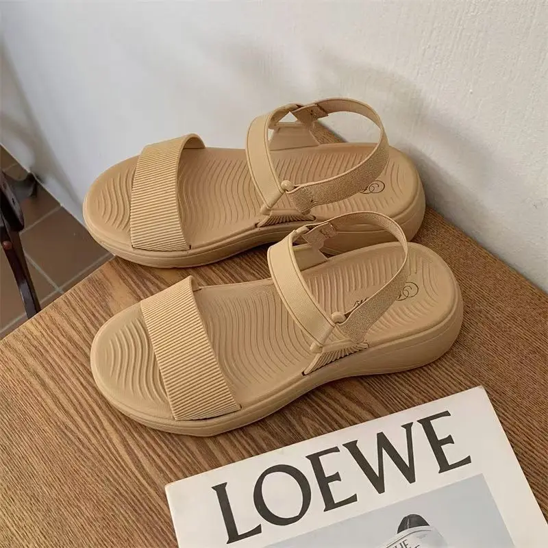 

Women's Open Toe Thick Sole Wedges Sandal Summer New Lightweight Non Slip Slip On Waterproof Outdoor Beach Sandal Elderly Sandal