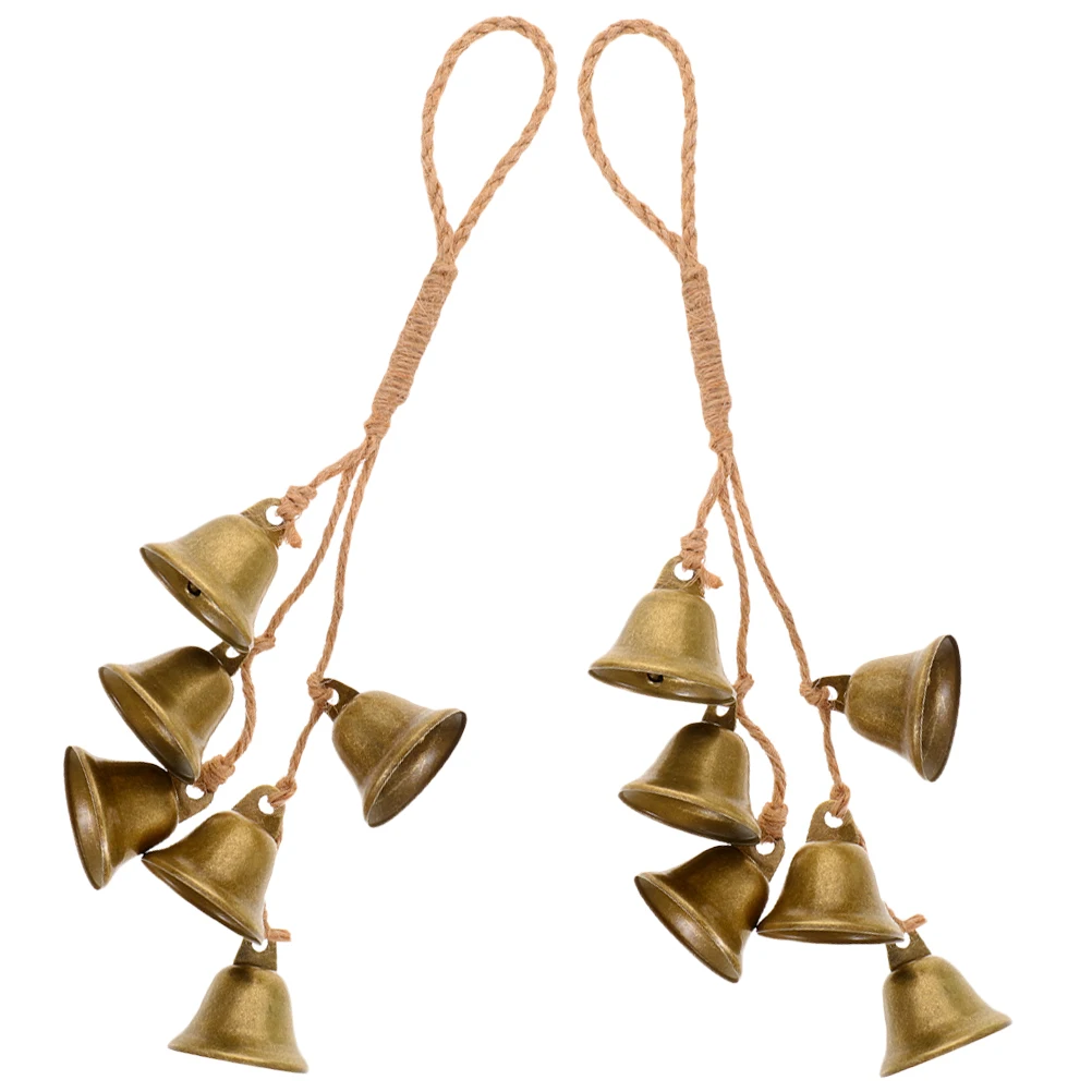 

2pcs Witch Bell Wind Chimes Hanging nament Iron Decor Door Car Rope Ancient Style Protection Relaxation