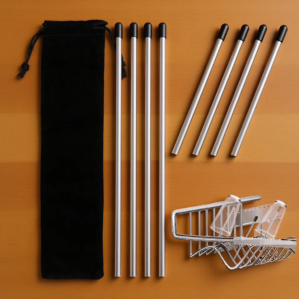 

Mobestech Stainless Steel Dishwasher Bottle Drainer Rod Glass Drying Holder with Rubber Caps