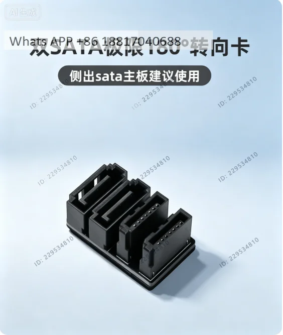 1PC,  Main board side out sata180 degree adapter card steering head reverse connector