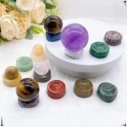 Crystal Sphere Base Natural Crystal Quartz Crafts Round Ball Display Stand Collectible Rack Desktop Room Ornaments Home Decor
