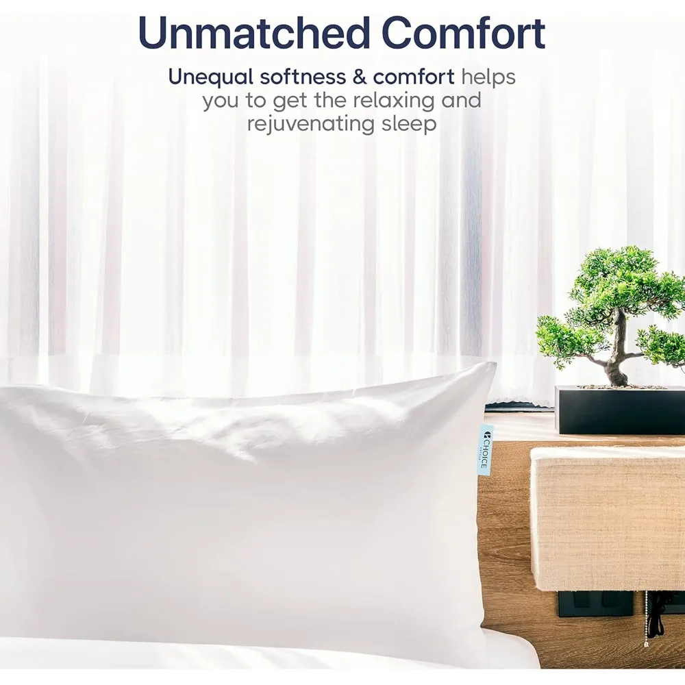 وسادة Luminesse الفاخرة المضادة للحساسية من Choice Hotels - مقاس 20 × 28 بوصة، مثالية للنوم الجانبيين وراحة تحديد المواقع