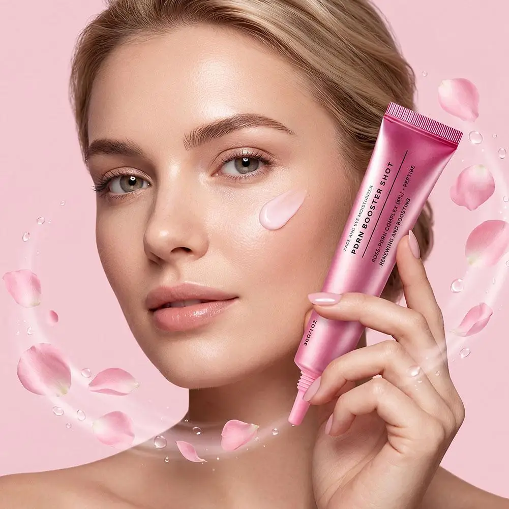 Rose PDRN Moisturizing Cream, Lightweight Non-Greasy Hydrating Face Moisturizer Booster Shot Face Cream with PDRN for Glass Skin