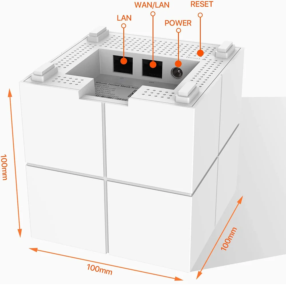 Wireless Tenda Nova Mesh WiFi System (MW6)-Up to 6000 sq.ft. Whole Home Coverage Router Extender AC1200 Parental Control APP