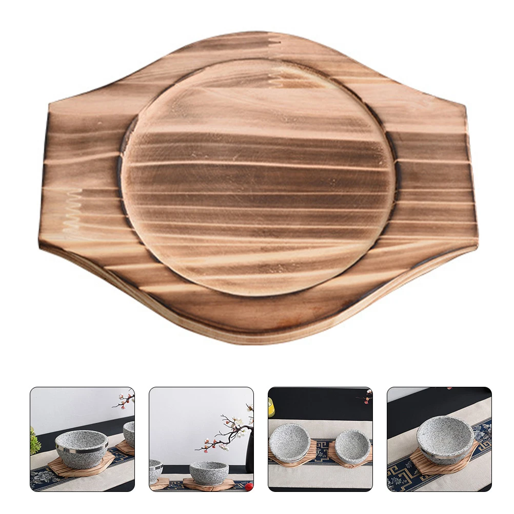 

20 Heatproof Stone Bowl Mats 24x20x1 6cm Round 15 5cm Kitchen Accessories Wooden Holder High Temp Resistance Practical