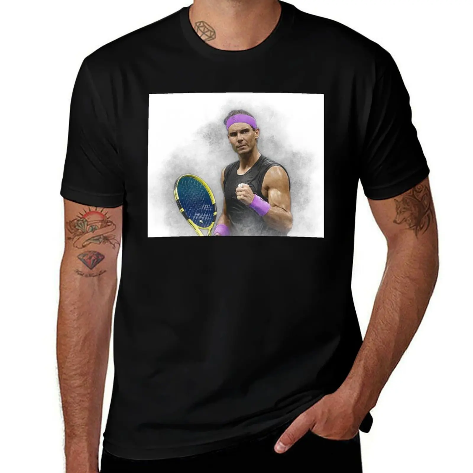 

Rafael Nadal T-Shirt blue archive street wear custom t shirt men workout shirt