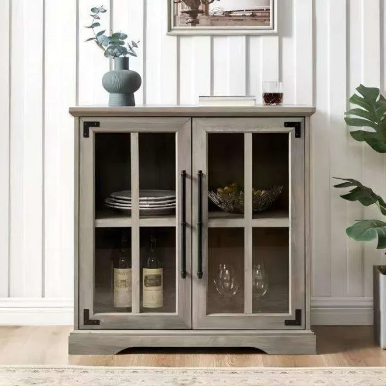 

'Kitchen Storage Cabinet Buffet Sideboard with 2 Glass Doors and Adjustable Shelf display cabinets dining room furniture