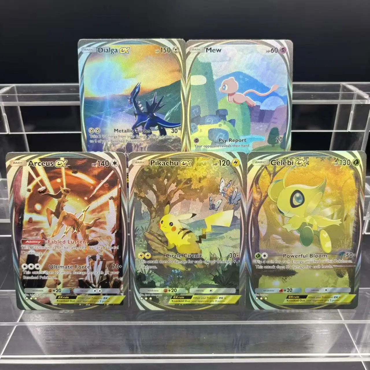 

5 шт./компл., самодельная PTCG, английская карманная мобильная игра Mew Arceus Celebi, нарисованная вручную флэш-карта, коллекционная карта аниме «сделай сам», подарочная игрушка