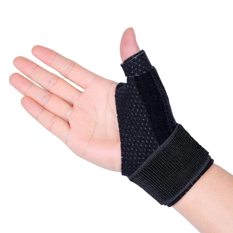 Black Universal Glovesnew Cross-border Elastic Adjustable Tendon Sheath Wrist Guards Breathable Support Thumb Gloves Unisex