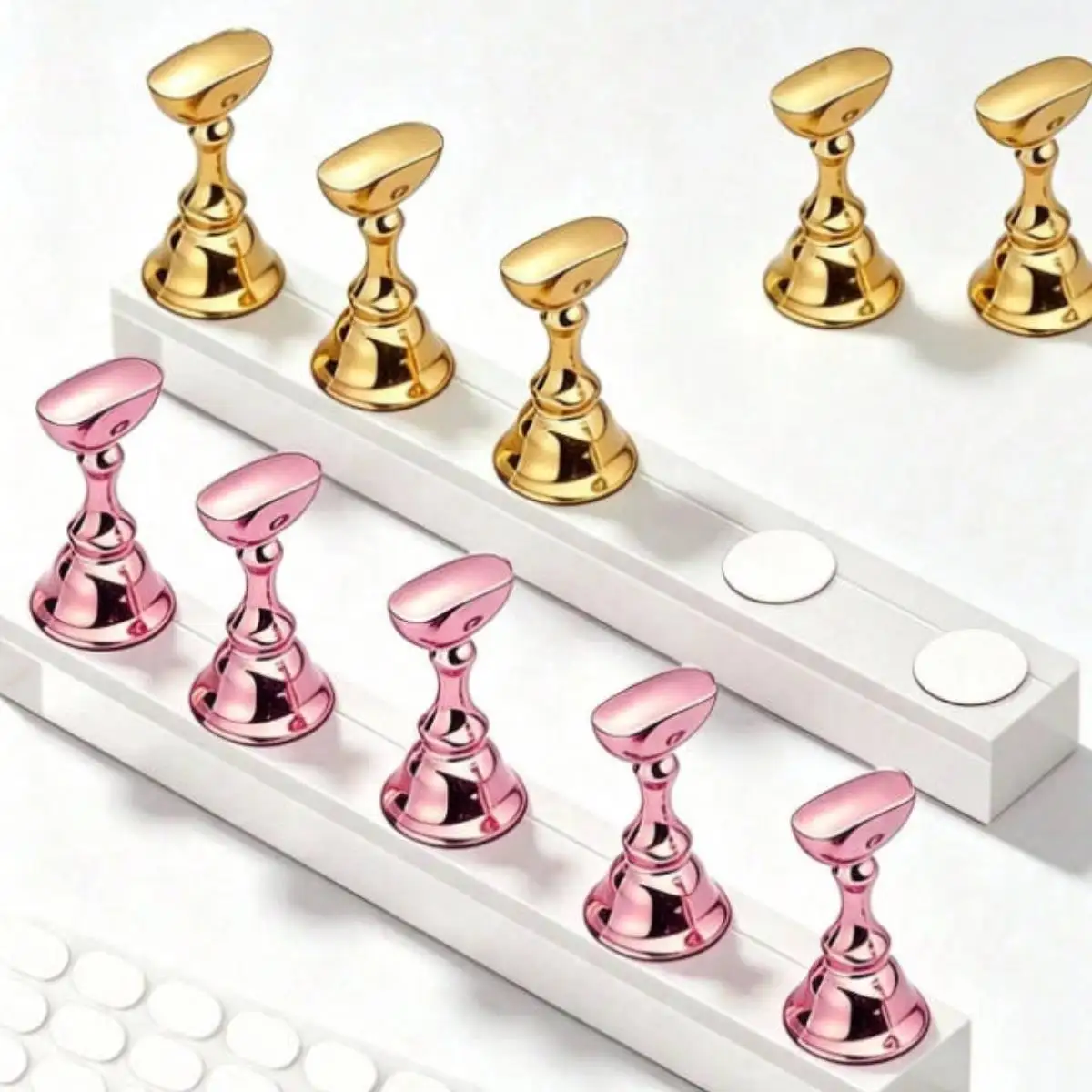 5pcs  Nail Display Tray Stand, Nail Tip Practice Holder for Nail Painting & False Nail Trimming, DIY Home & Nail Salon Manicure Accessory