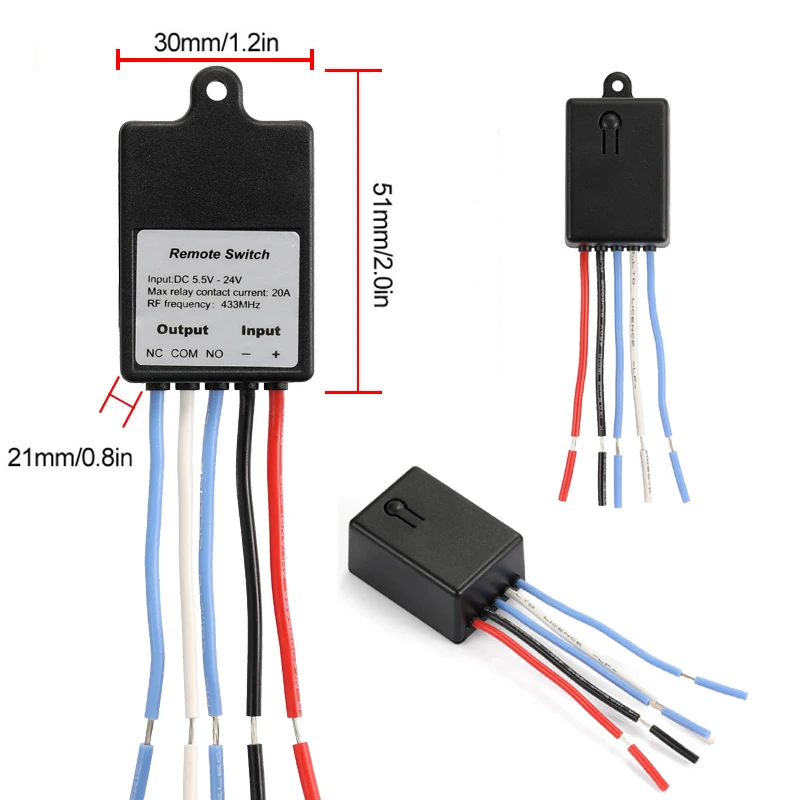 433Mhz Wireless RF Remote Control Switch Relay Receiver Module DIFODA 433Mhz DC 12V 1CH Universal Smart Home