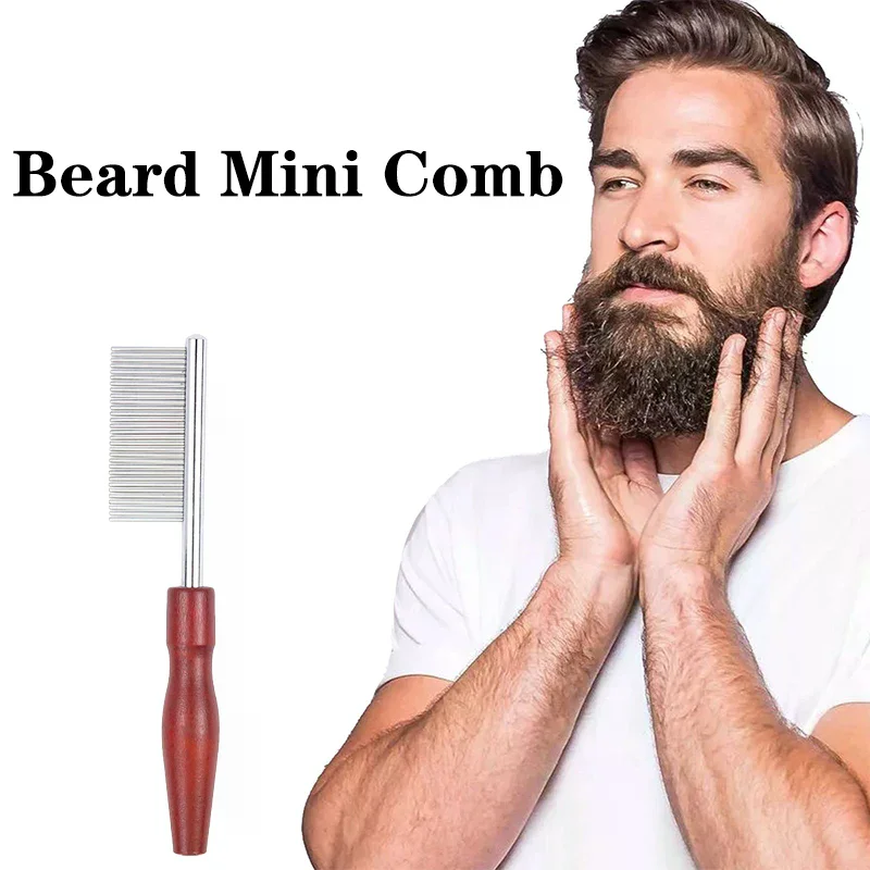 Barber Styling Metal Comb Stainless Steel Men Beard Comb Mustache Care Shaping Tools Pocket Hair Comb Salon Styling Gentleman