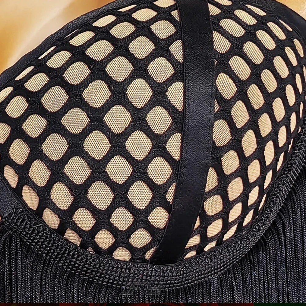 タッセルドレス高級衣装女性のブラックスリングラテンダンサー女性の新しいノースリーブセクシーなサンバ新しいプロフェッショナルタンゴ