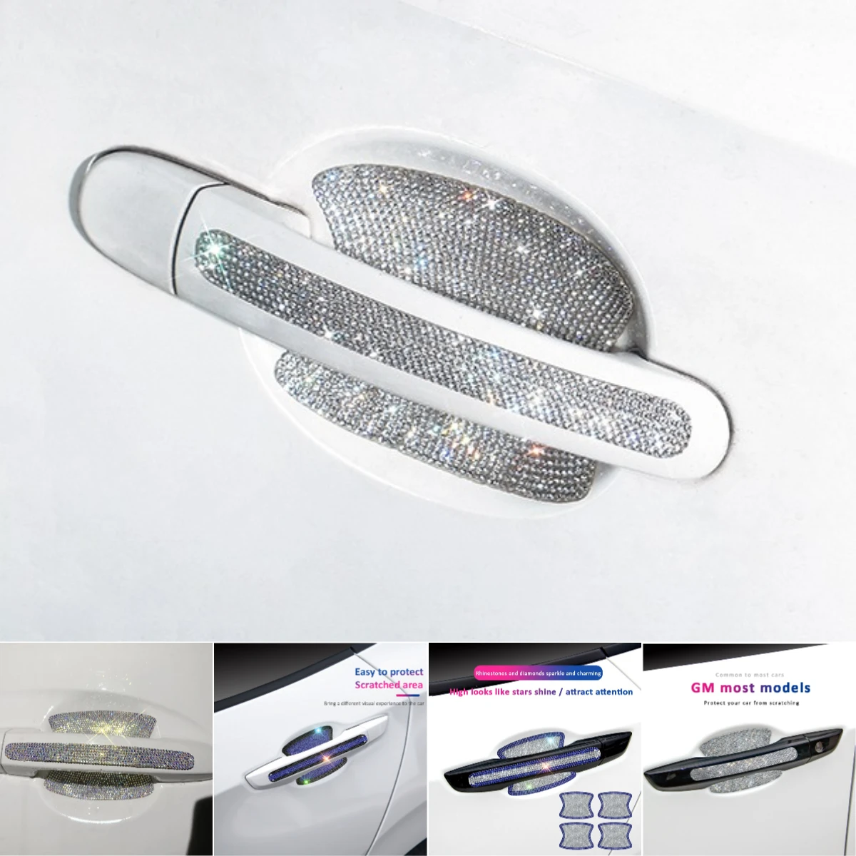 

Door Bowl Handle Protector Stickers Accessories Car For Audi A4 Q5 A3 Q3 Q7 A6 Q2 A5 E-tron TT