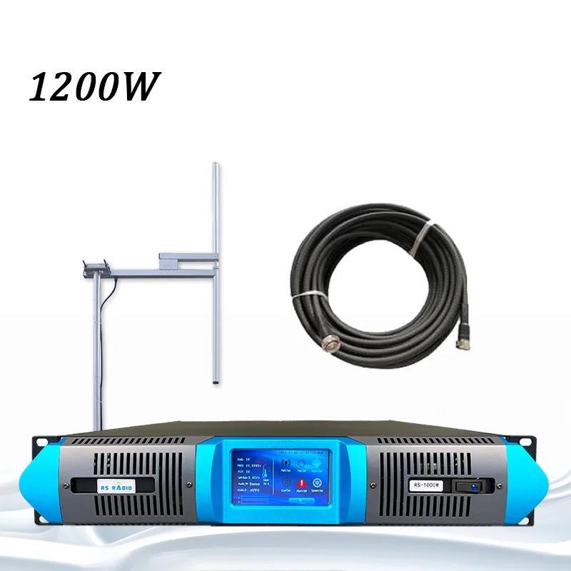 1200W Proffesional FM Radio Transmitter 87.5-108Mhz Broadcasting Studio Long Range 1200Watts Radio Station