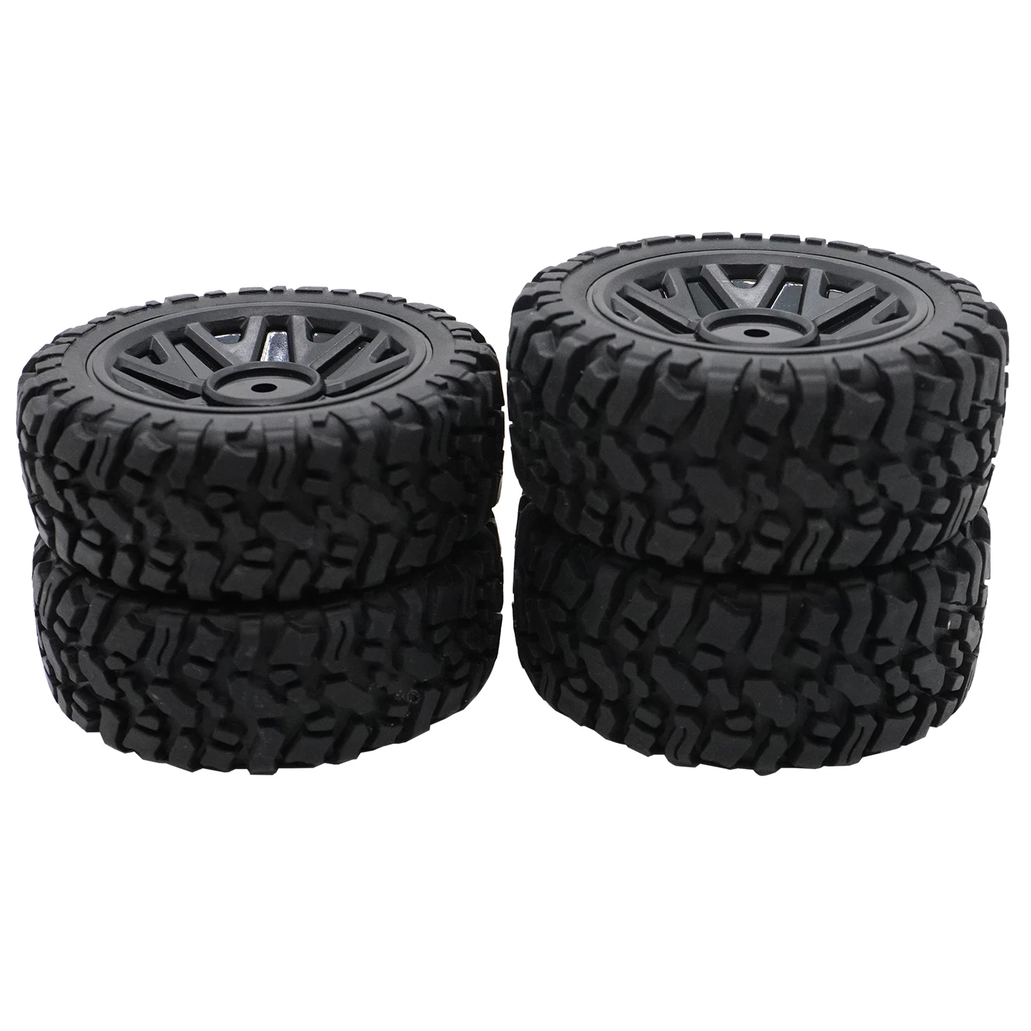 YSIDO-neumáticos de goma delanteros y traseros antideslizantes de 75mm para coches todoterreno WLtoys 1/12 1/14 144001 124008 124017 Hyper Go MJX RC Buggy