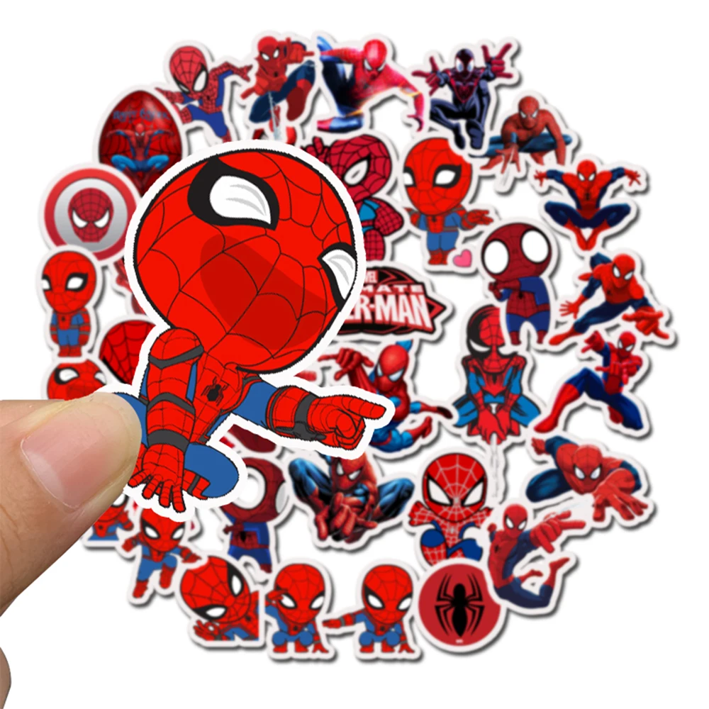 10/35PCS Disney Marvel Spiderman Super Hero Stickers Decals Car Travel Luggage Guitar Fridge Laptop DIY Graffiti Cool Sticker