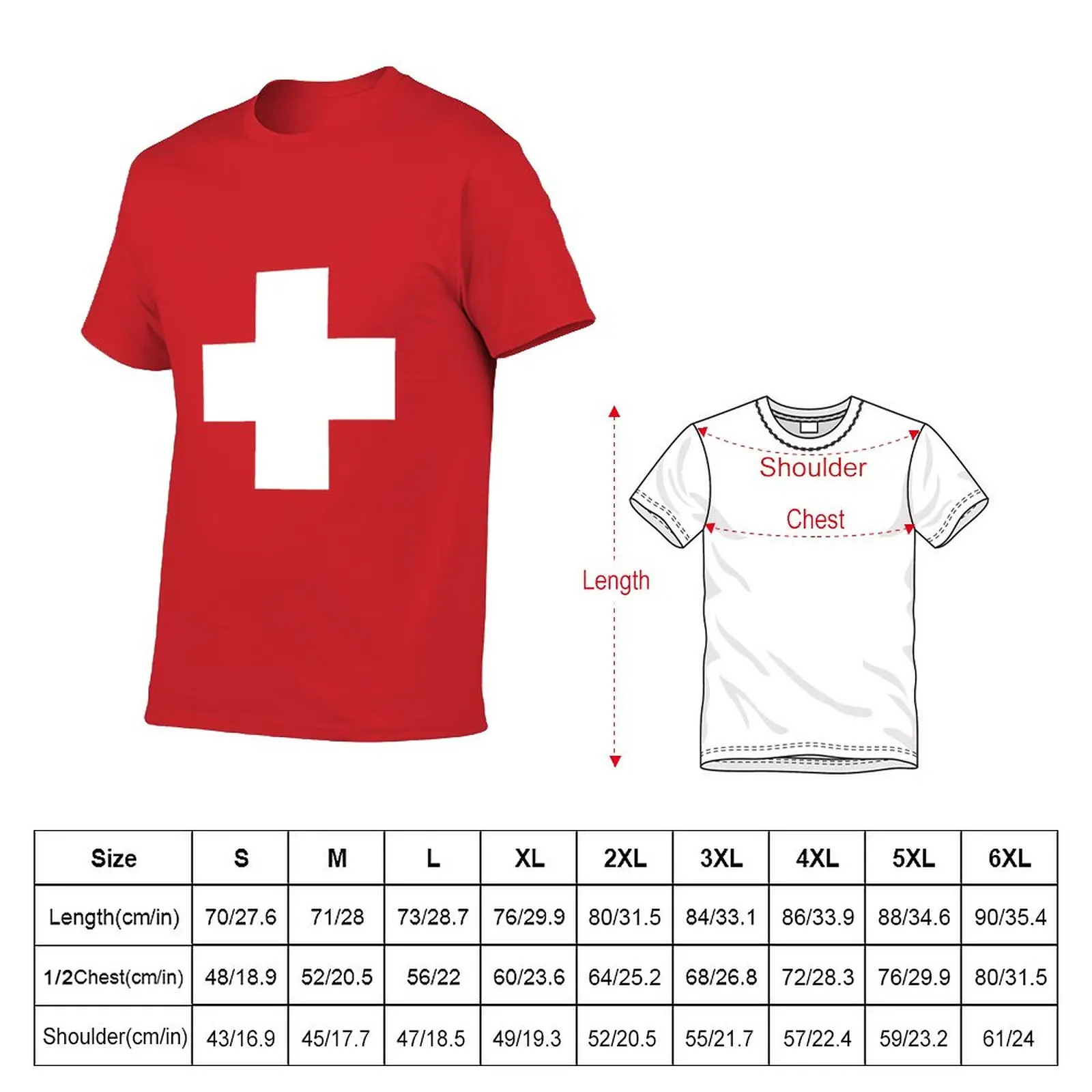 New Swiss Flag T-Shirt cute clothes boys white t shirts oversized t shirt men