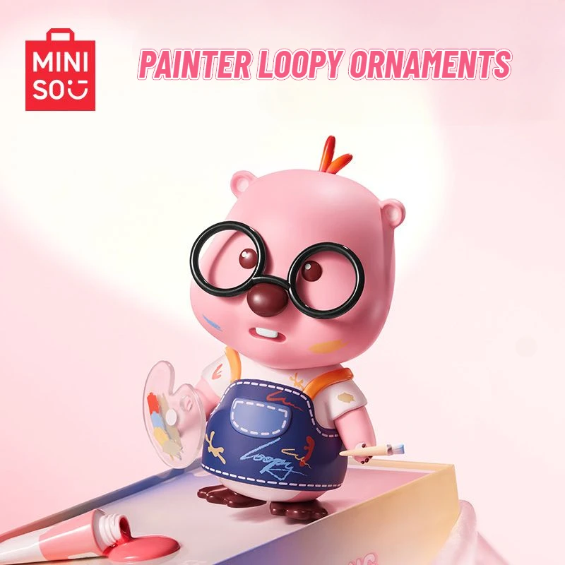 

Genuine MINISO Loopy Series 20CM Painter Cute Hand-made Ornaments Toys Desktop Collection Model Ornaments Toys Children's Gifts