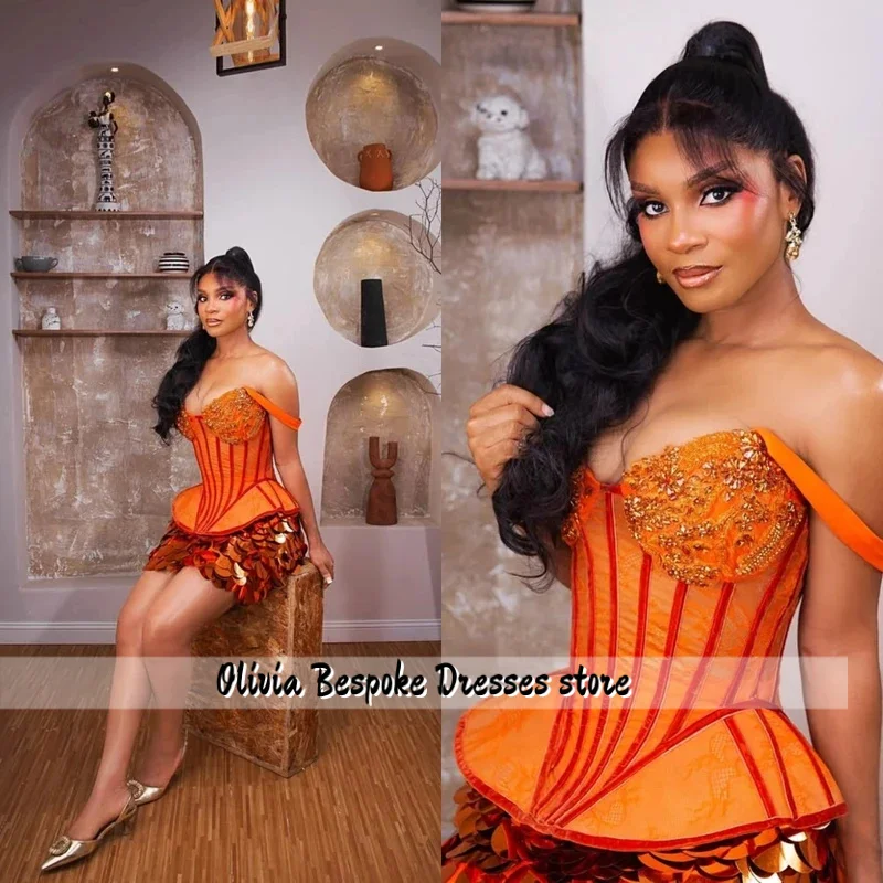 Luxury Mermaid Crystal Bead Prom Dress Sexy Off The Shoulder Formal Party Evening Dress Suitable For African Women Customized
