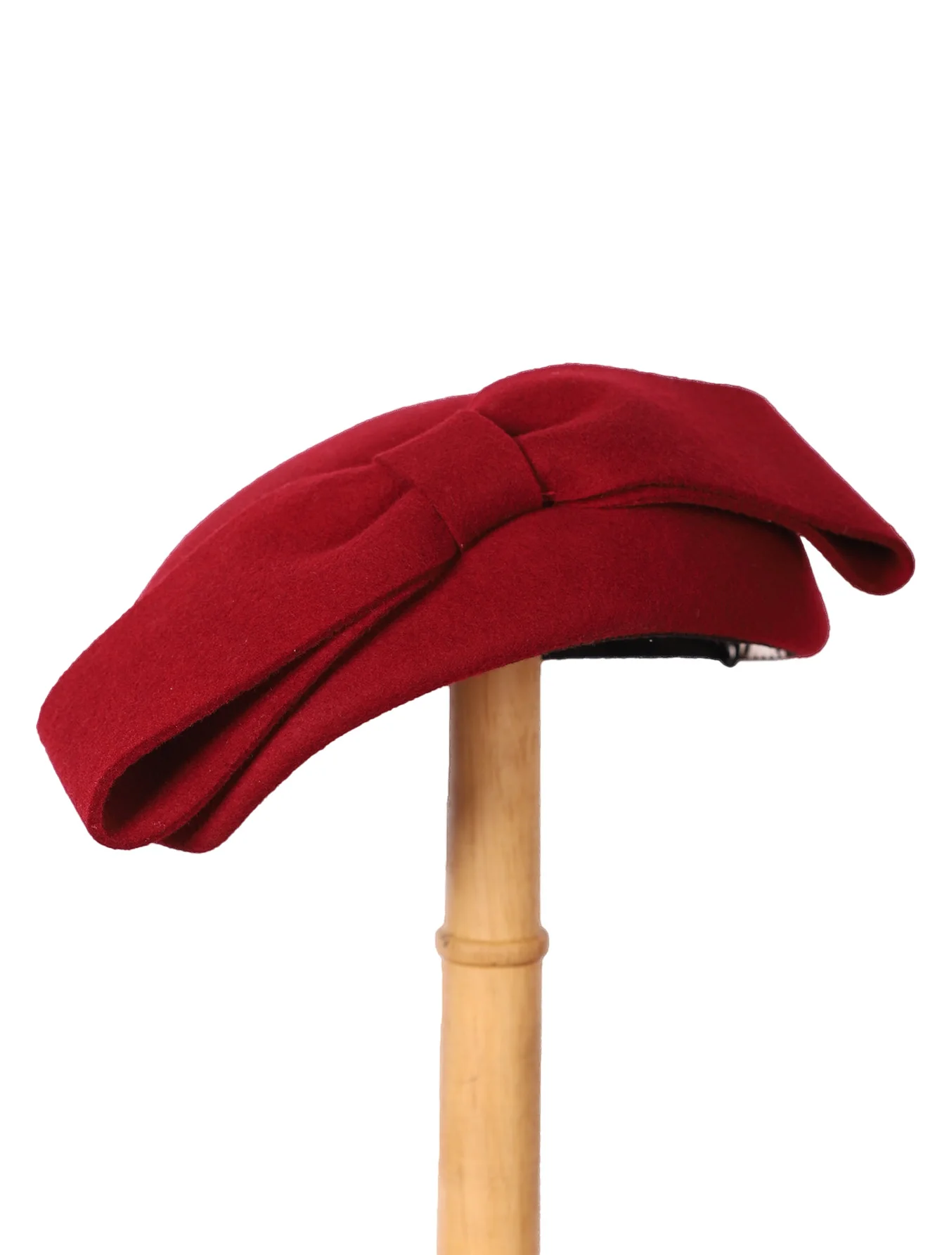 FS Wollfilz-Braut-Fascinator- und Derby-Hüte für Damen – Rote/Schwarze elegante Kirche, Kentucky Tea Party Hochzeit Pillbox Cap – Detail 16