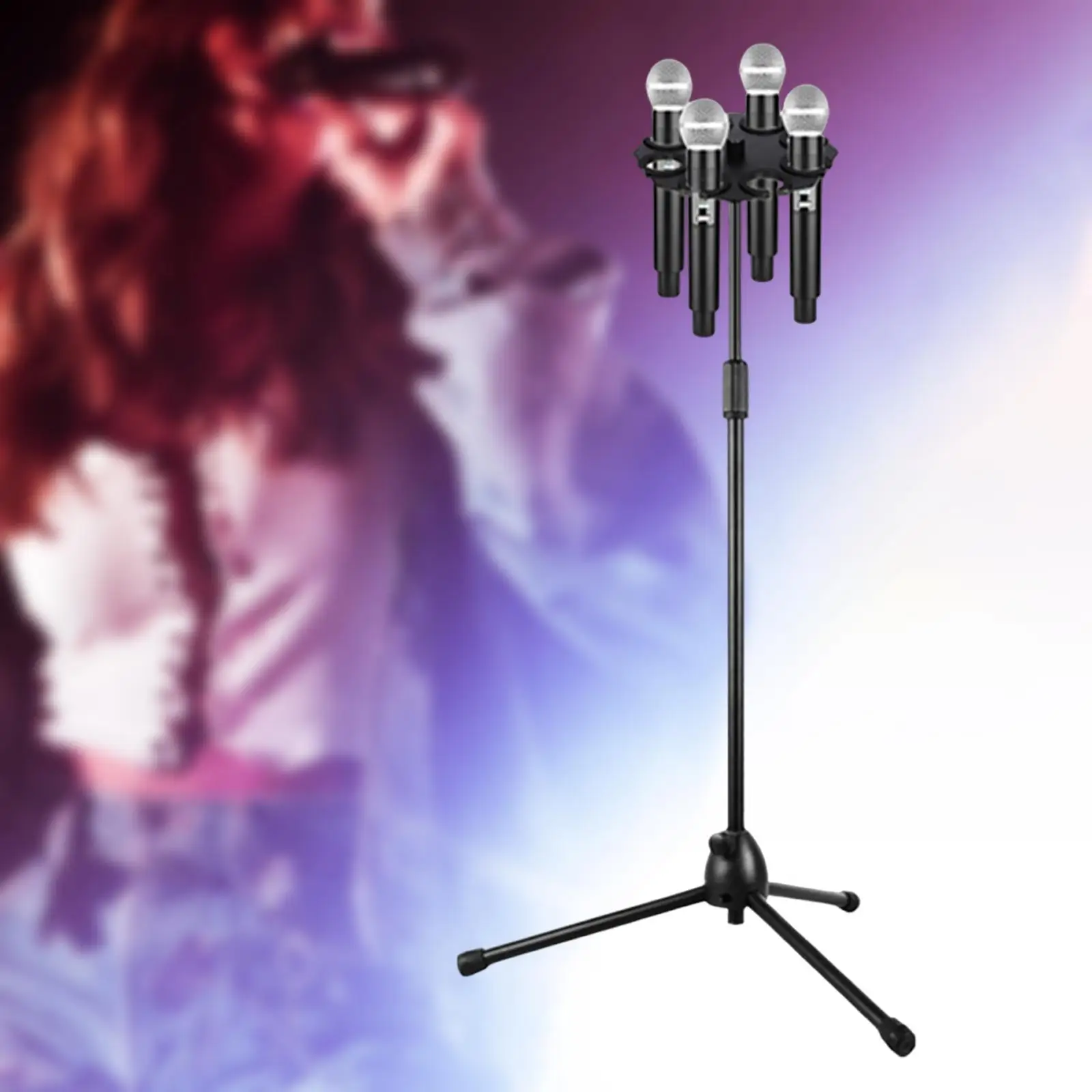Multiple Holder Organizer with Anti Slip Rings Dynamic Display Rack Tray with Flooring Stand for Studio