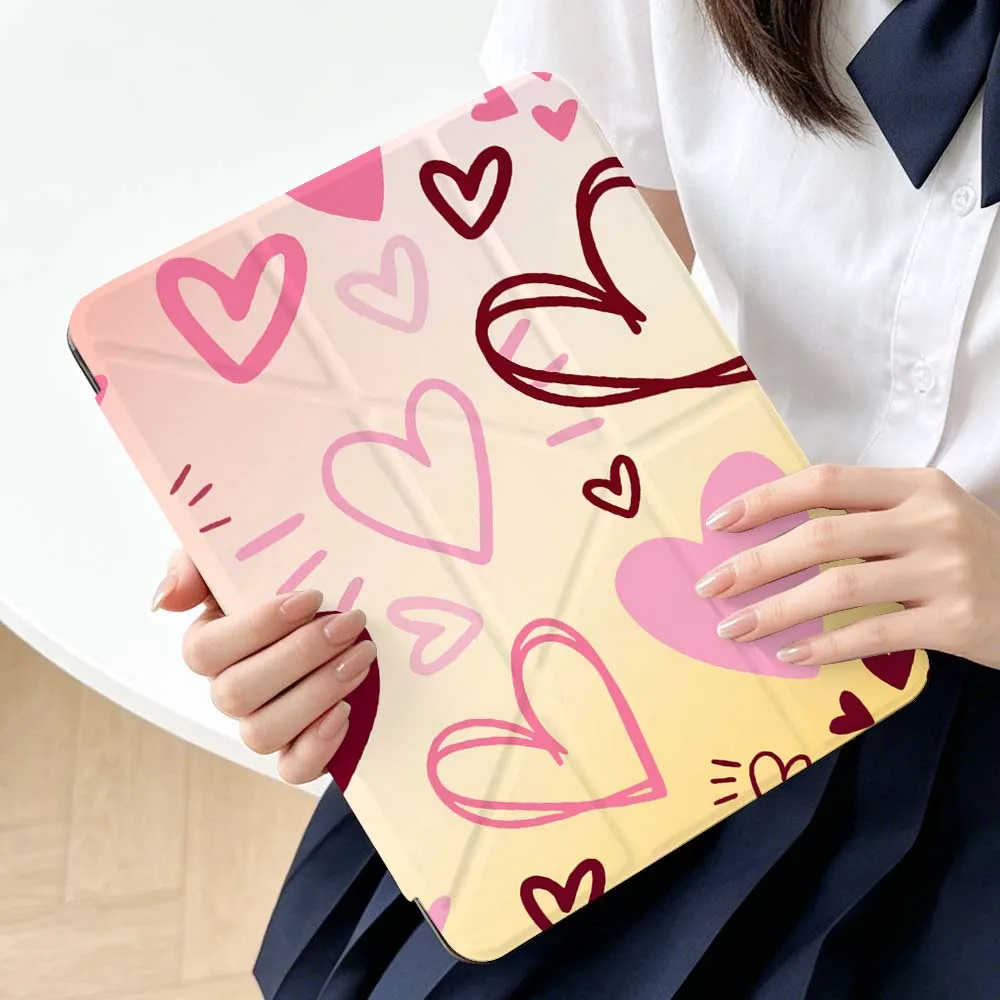 Cartoon Heart Pattern Design For Apple iPad Air A16 4 12th 11th 10th 7th 11 12.9 13 10.5 inch Gen 3Y Tablet Case Soft