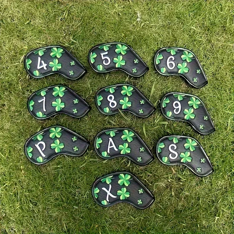 10pcs Lucky Clover Golf Iron Head Covers