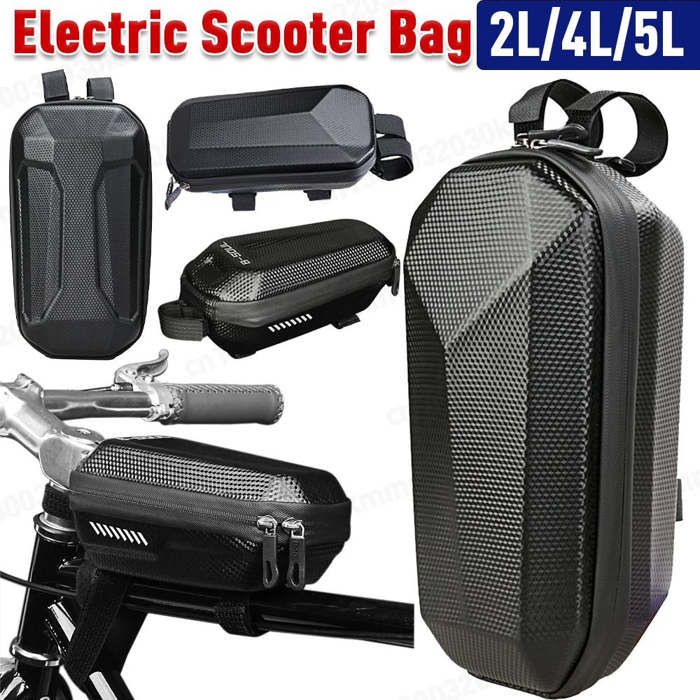 Electric Scooter Front Bag Waterproof Folding EVA Hard Shell Bags Bicycle Handlebar Hanging Bag Carry Bag Storage Accessories