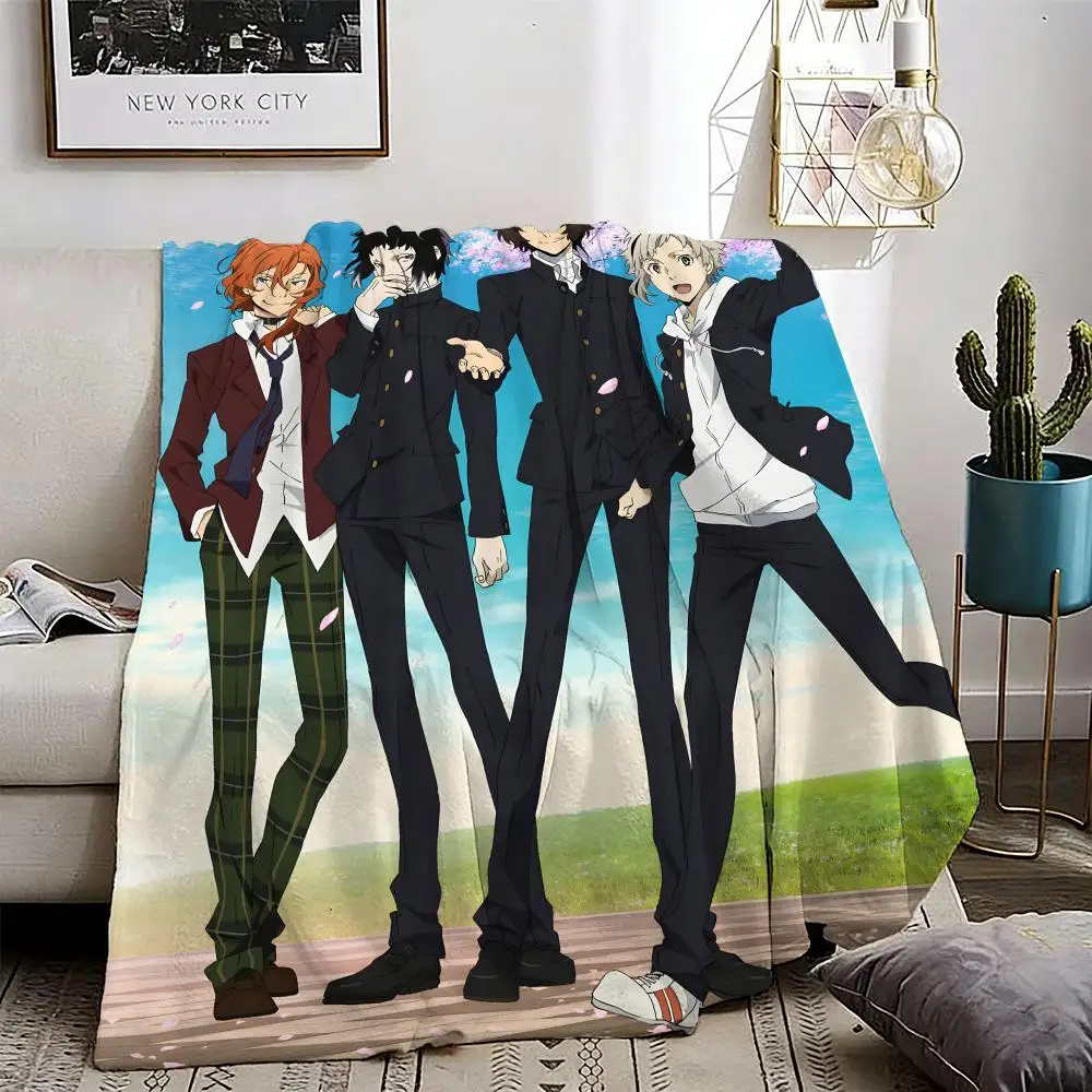 Classic comics Bungo Stray Dogs Throw Lightweight 240g Flannel Blanket Soft Skin-friendly for Summer Cooling