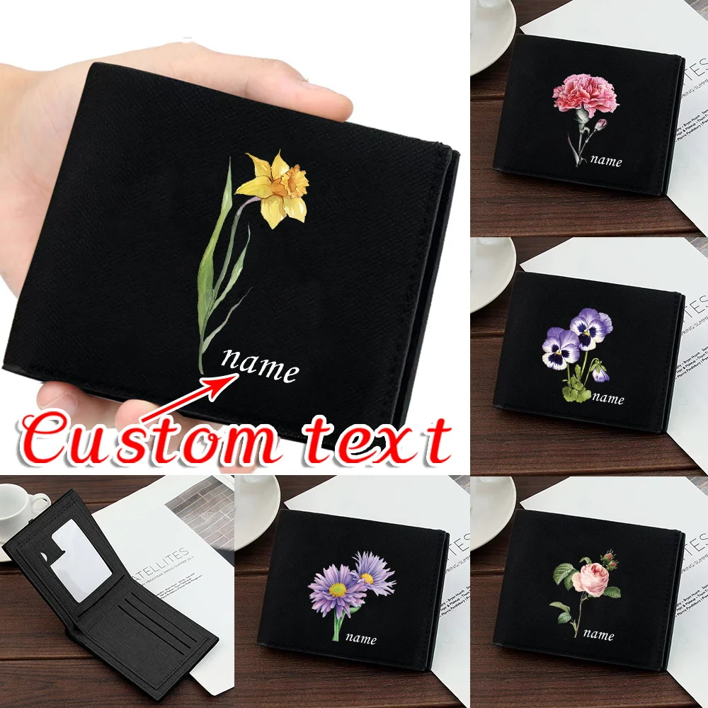 Personalized Customized Name Wallet Men Women Bank Card Storage Wallets Clips Purses Coin Pocket Pocketbook Credit Card Case Bag