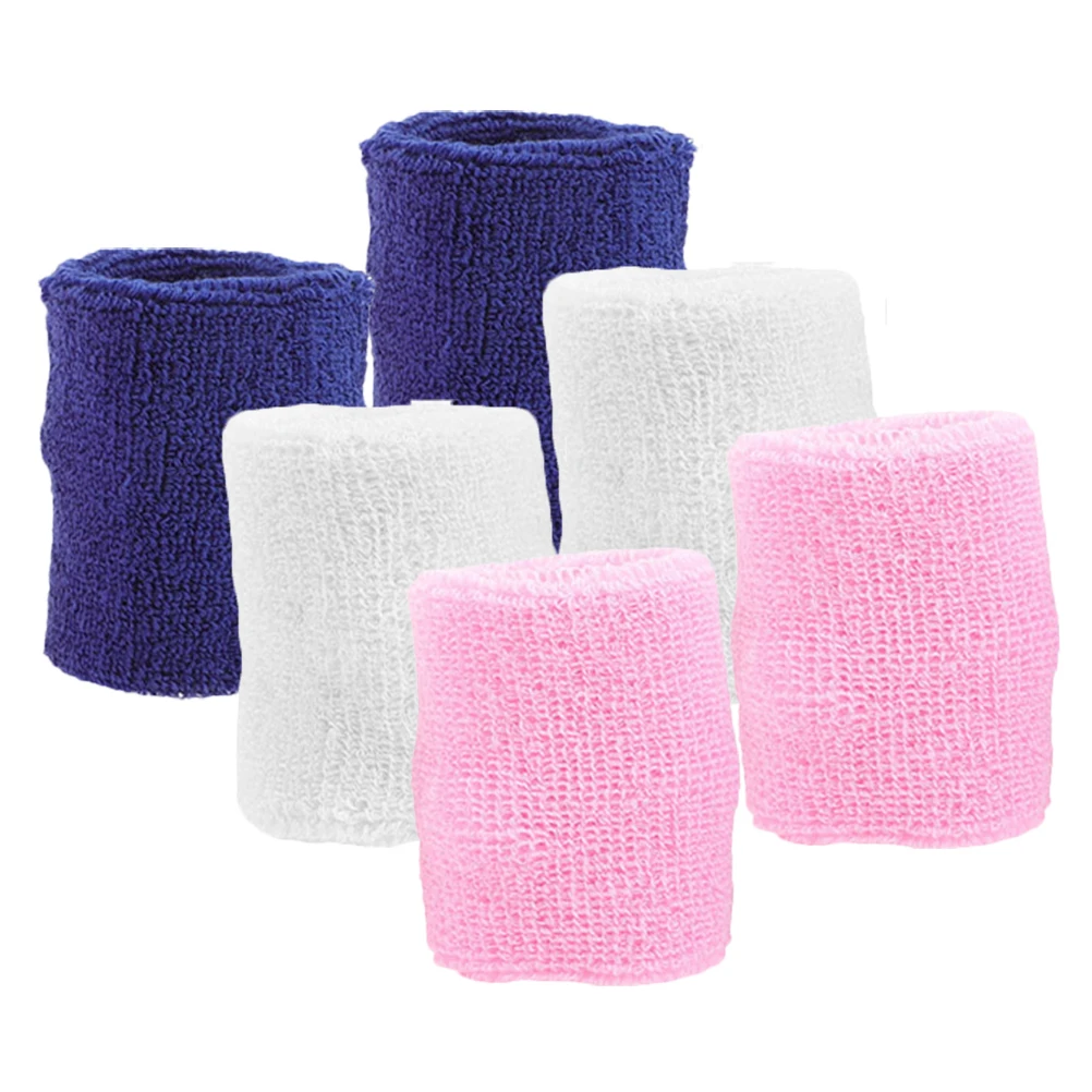 

6 Pcs Sports Breathable Elastic Wrist Sweatbands Fitness Yoga Polyester Athletic Bands Wristbands Sports for Gym