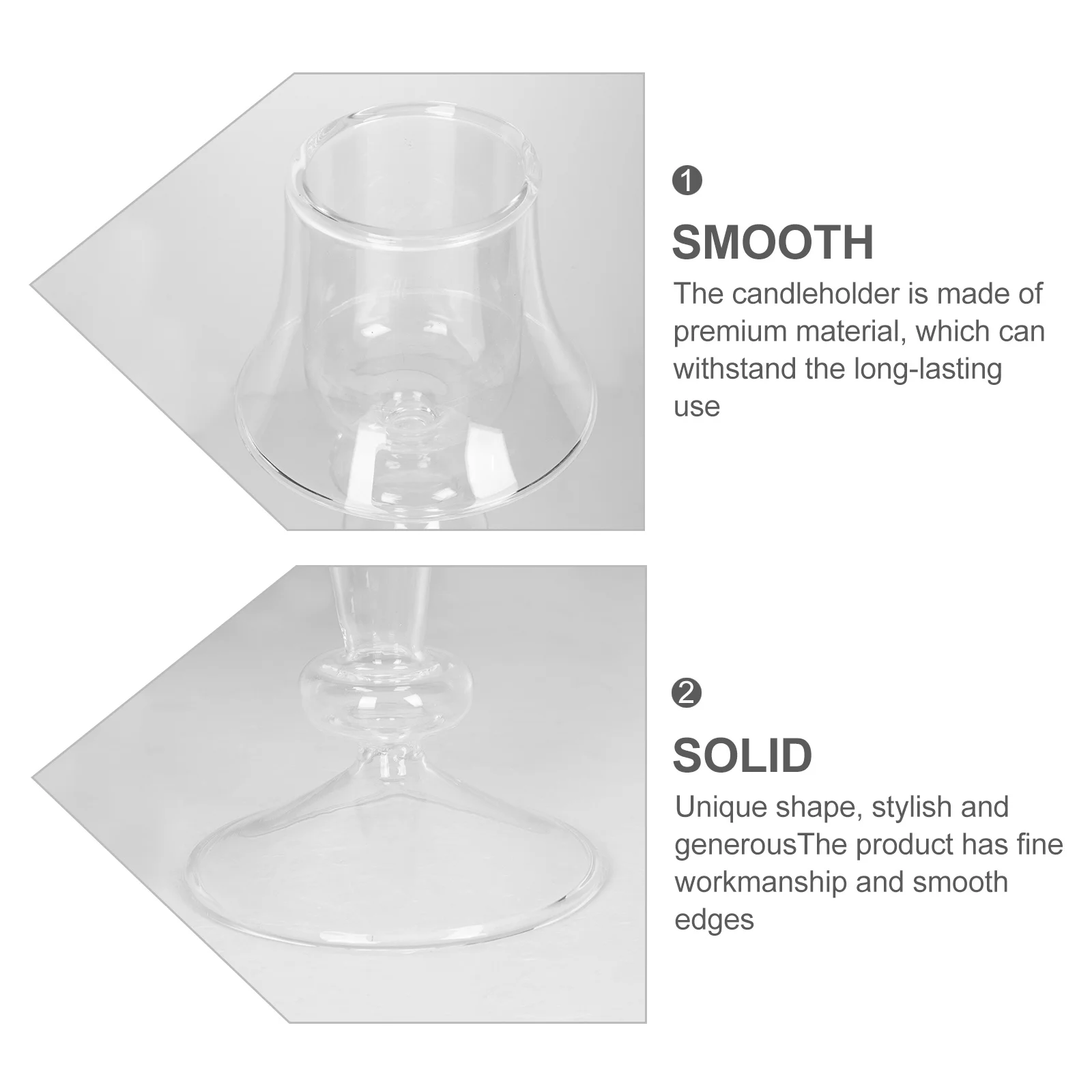 

European Glass Candlestick Premium Material Simple Stand for Home Bedroom Dining Room Wedding Decoration
