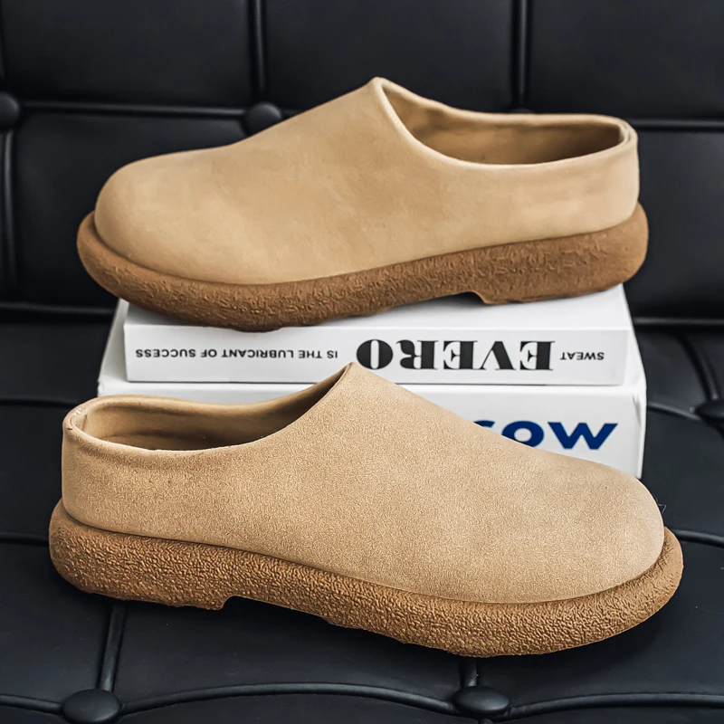 2025 Model Mueller Shoes - Men's Half-trousers with Soft Soles, Loungewear Style, Half-covered Slippers