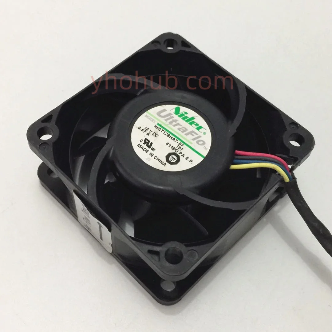 

Nidec H60T12BHA7-57 T07 DC 12V 0.57A 60x60x25mm 4-Wire Server Cooling Fan