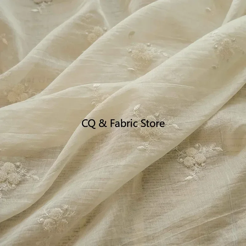 Morbido colore caramella solido ricamo tridimensionale fiore tulle tessuto primavera ed estate accessori di abbigliamento abito cheongsam
