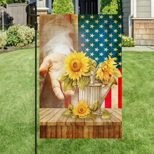 Jesus With Sunflower Flag Garden Flag