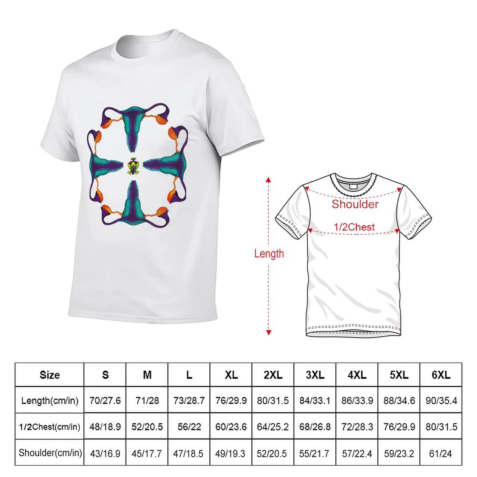 Uterus medallion T-Shirt Novelty Print Casual Tee Shirt