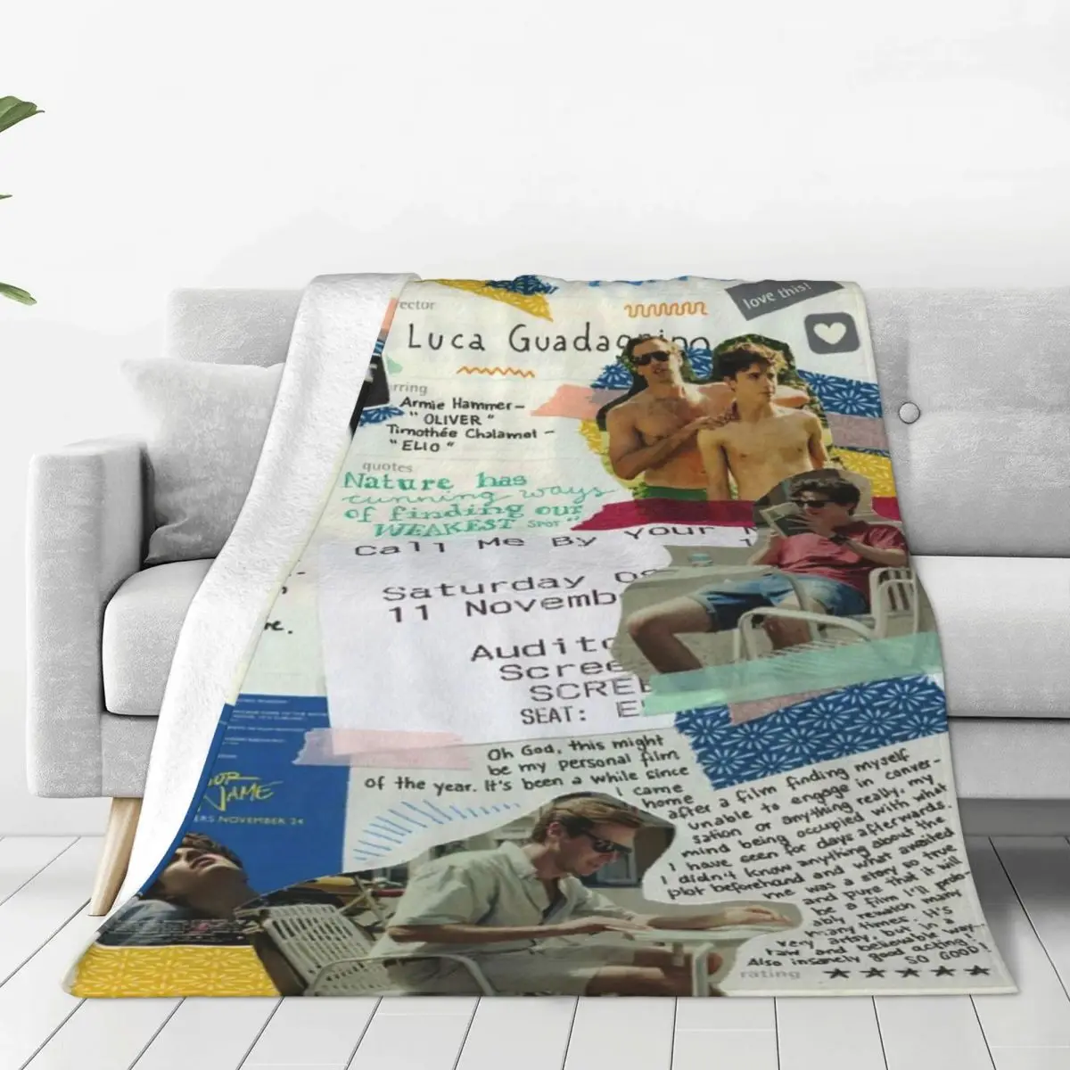 

Call Me By Your Name Plaid Blankets Fleece All Season Film Collage Fans Warm Throw Blankets for Bedding Travel Bedding Throws