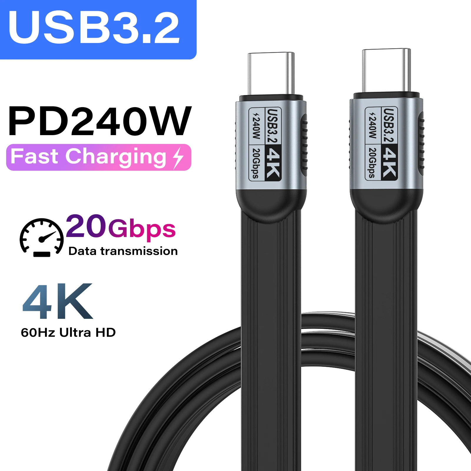PD240W USB 5.0 Typ-C zu Typ-C Kabel 80Gbps ThunderBolt 5 USB-C Datenkabel 16K@60Hz USB-C Kabel für iPhone 17 Pro Max MacBook