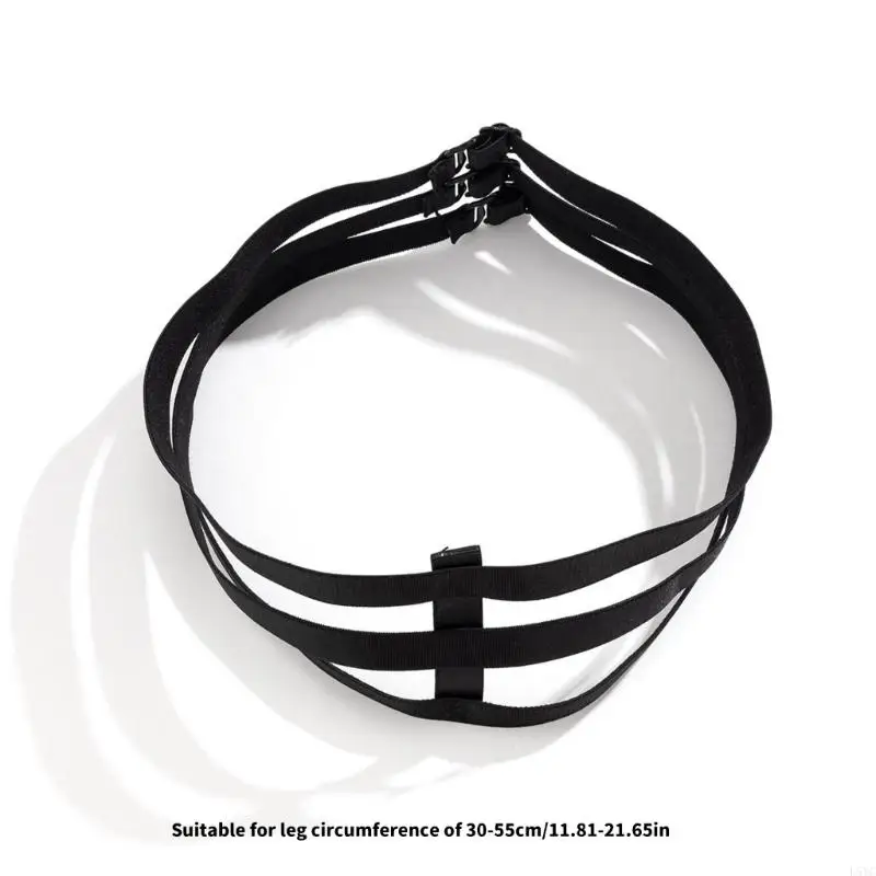 L5YC النساء الفتيات الفخذ خواتم الأربطة مع الانحناء/طبقة الساق الرباط حزام الشرير مطاطا الفخذ الرباط الساق خواتم للحزب تأثيري #6