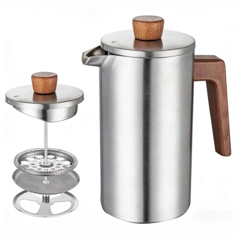 

【OFF SHELF】Кофеварка-френч-пресс из нержавеющей стали с двойной вакуумной изоляцией - Кофеварка-пресс для чая и кофе с ручкой