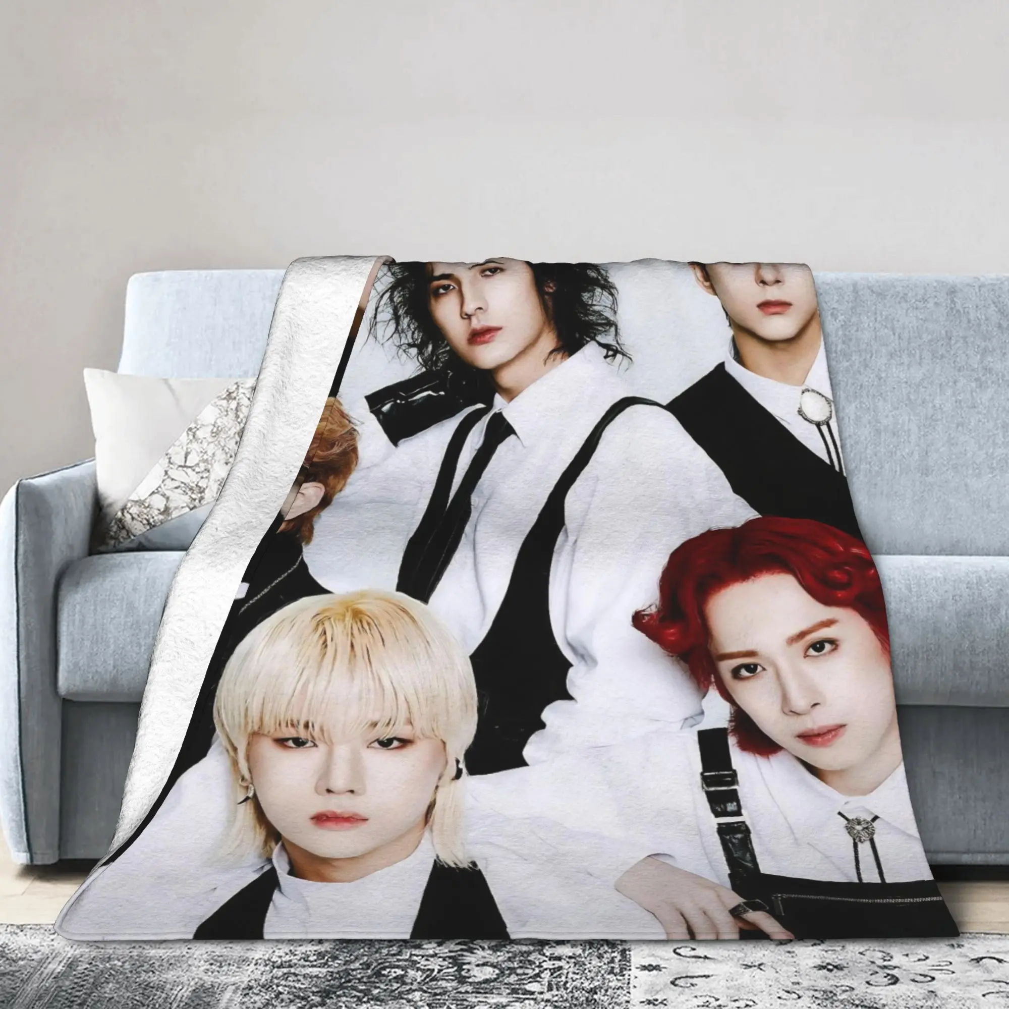 South Korean Rock X-Xdinarys H-Heroes Flannel Throw Blanket  Blanket for Home Couch Lightweight Plush Thin Quilt