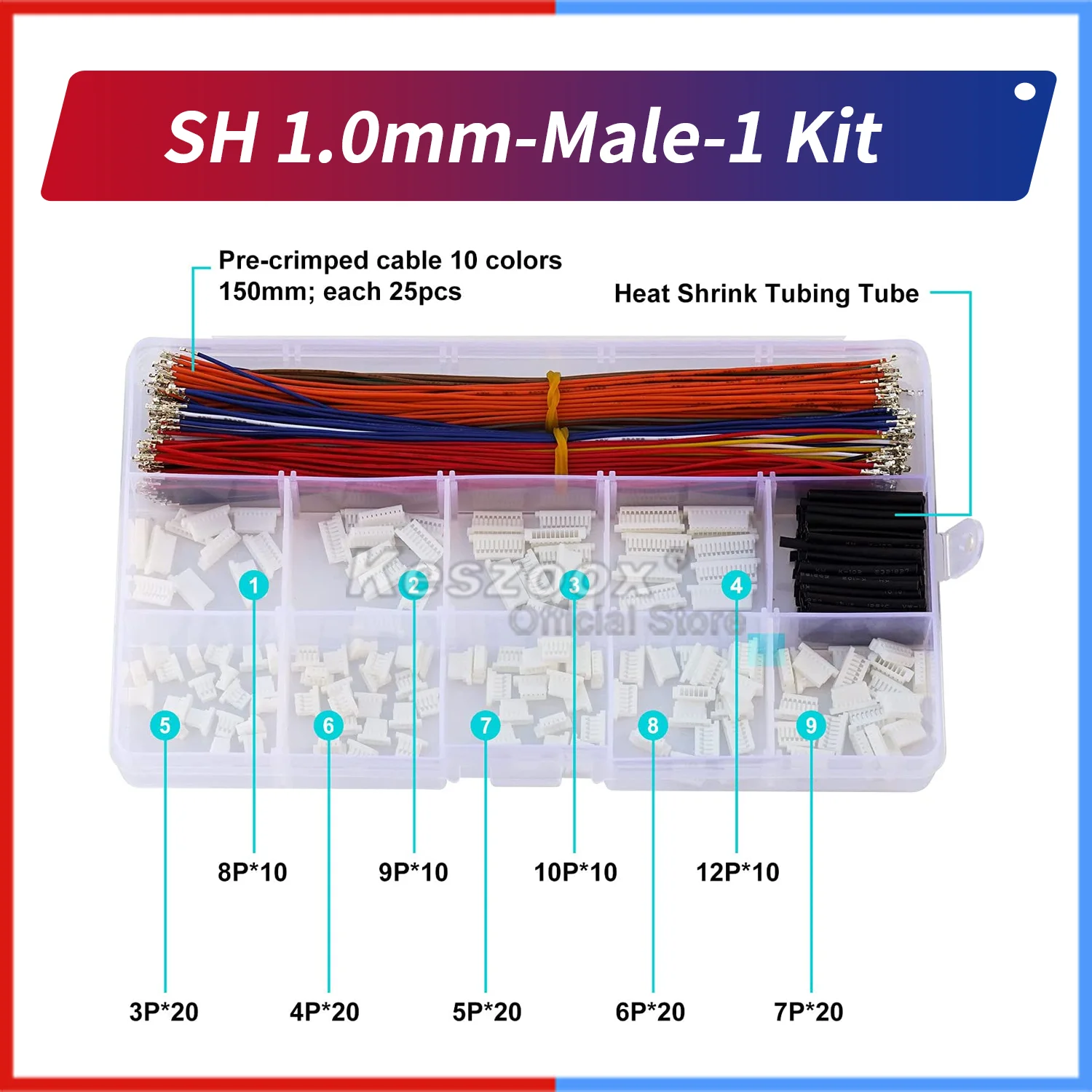 Imagem -06 - Jogo do Conector do Passo de Jst com Cabos Pre-crimped Awg 1.0 mm 1.25 mm 1.5 mm 2.0 mm 2.5 mm Jst sh gh zh ph xh Alojamento 26pin