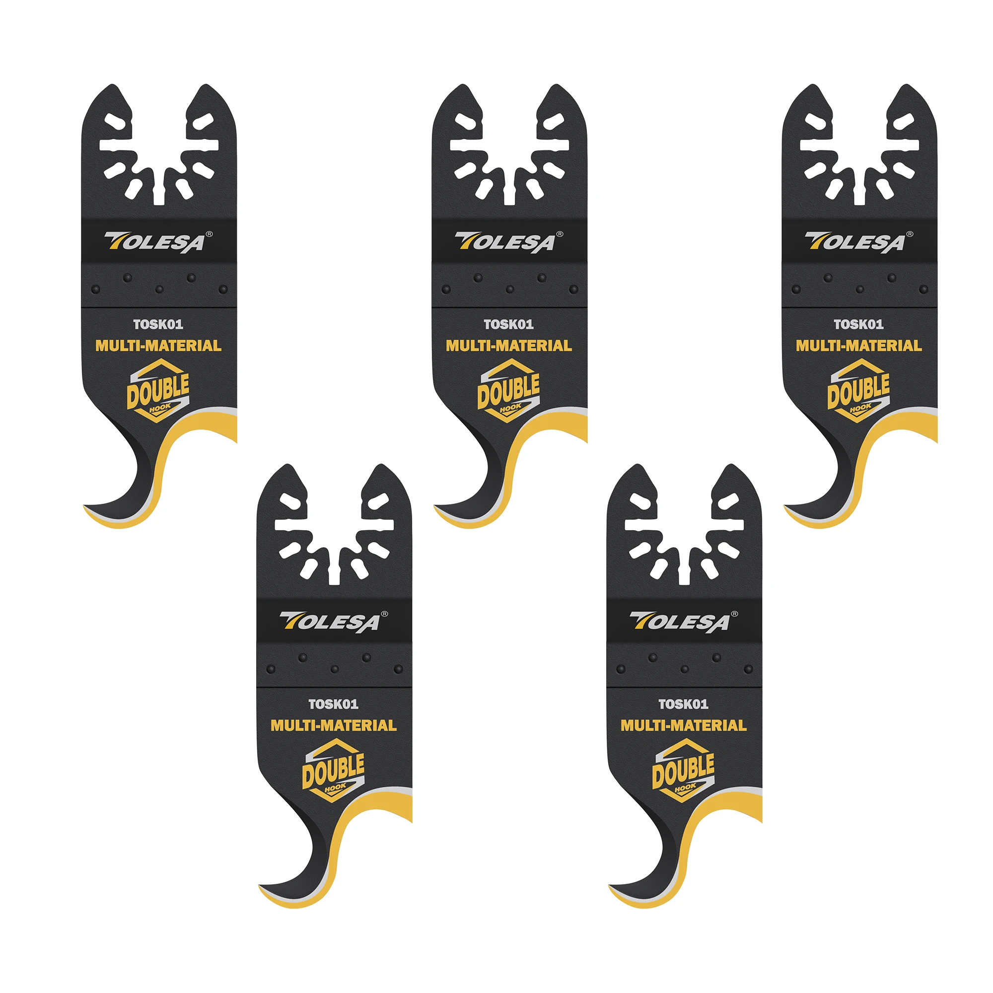 TOLESA 5PCS Oscillating Multi tool Hook Knife Blade,  Multitool Saw Blades for Cutting Soft Materials Roofing Shingles Carpet