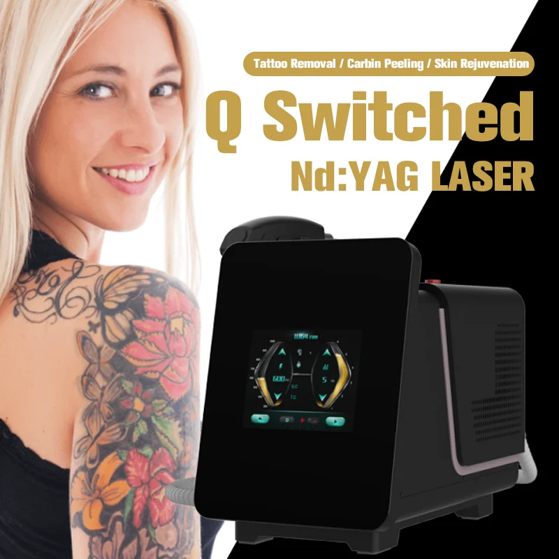 Q Switched Nd YAG Laser Maschine Tattoo Entfernung Carbon Peeling Pigment Reinigung Haut Verjüngung Professionelle Schönheit Ausrüstung