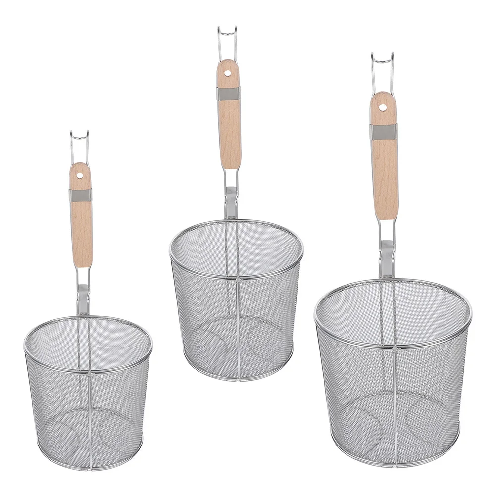 3 قطعة شبكة من الاستانلس استيل مصفاة ملعقة لقلي الطعام إناء/ قدر الطبخ المعكرونة مصفاة المطبخ أداة سلة المعكرونة غرامة شبكة