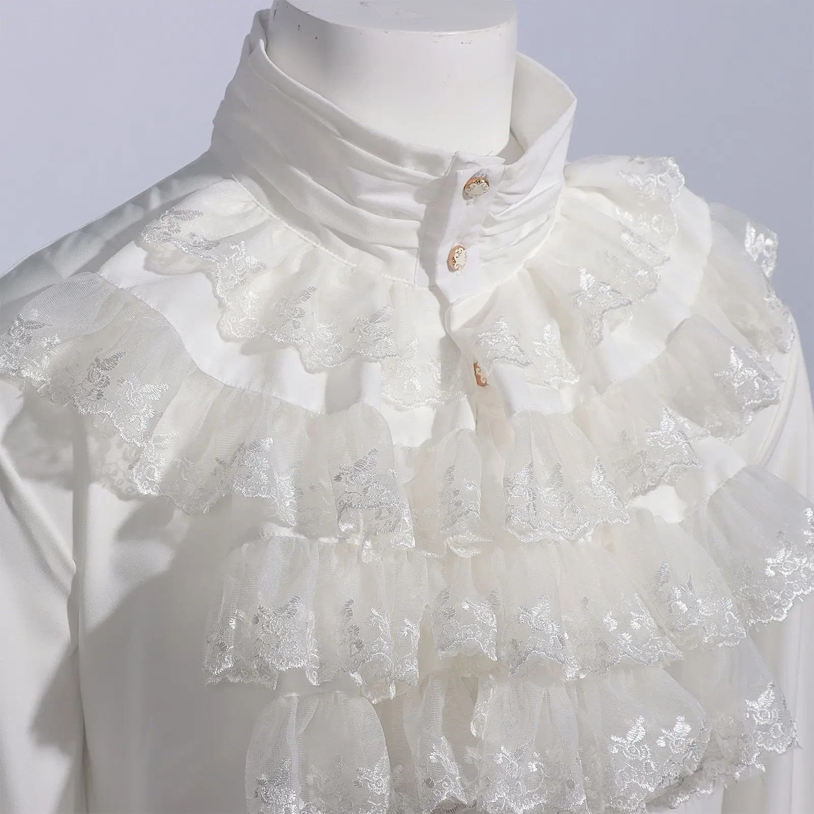 قميص رجالي Steampunk بلوزة كلاسيكية للأمير في القرون الوسطى وعصر النهضة للرجال بياقة مدورة أزياء تنكرية على الطراز الفيكتوري #5