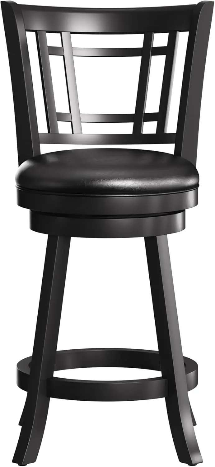 

Fairfox 24.5" Wood Swivel Counter Height Stool, Black